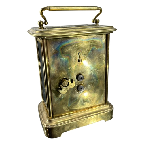 97 - ANSONIA CLOCK & CO., USA, AN EARLY 20TH CENTURY GILT BRASS CARRIAGE CLOCK
Together with an early 20t... 