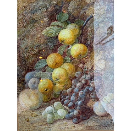 216 - VINCENT CLARE, BRITISH, 1855 - 1930, A PAIR OF LARGE WATERCOLOURS
Still life, fruits and flowers, si... 