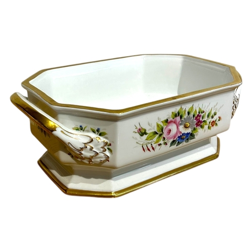 141A - VISTA ALEGRE, PORTUGAL, A 20TH CENTURY FLORAL PORCELAIN JARDINIÈRE/FOOTBATH
Together with a Coalport... 