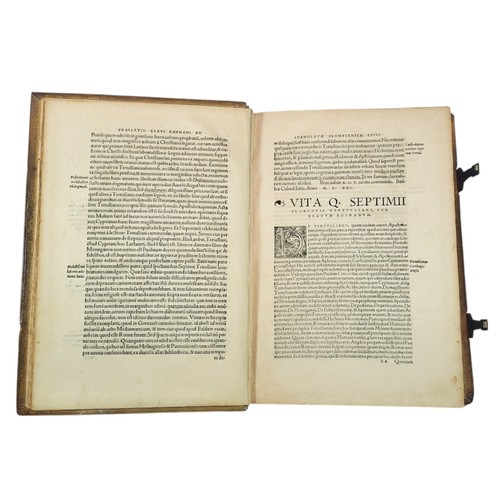 7 - Tertullian: Opera Q. Septimii Florentis Tertulliani Carthaginensis. Edited by Beatus Rhenanus. 
Base... 