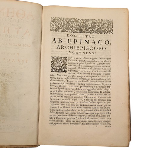 32 - Athenaeus
Deipnosophistarum libri quindecim. 
Bound with 
Casaubon, Isaac. 
Animadversionum in Athen... 