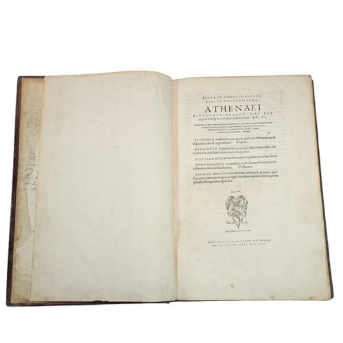 33 - Athenaeus Naucratites; Bedrott, Jakob. 
Athenaiou Deipnosophiston Biblia Pentekaideka. Athenaei Dipn... 