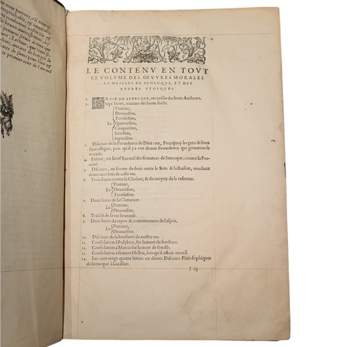 34 - Senecus (ca. 4 BC - 65 AD). The moral and mixed works of Senecque, translated from Latin into Franço... 