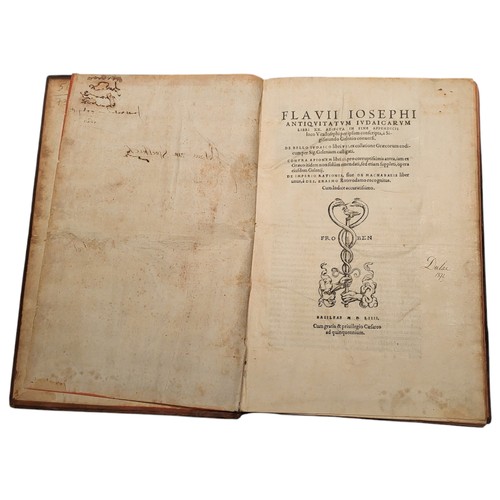 42 - Flavius Josephus
Flavii Josephi Antiquitatum Judaicarum libri XX
Basileae: Published by Froben, 1554... 