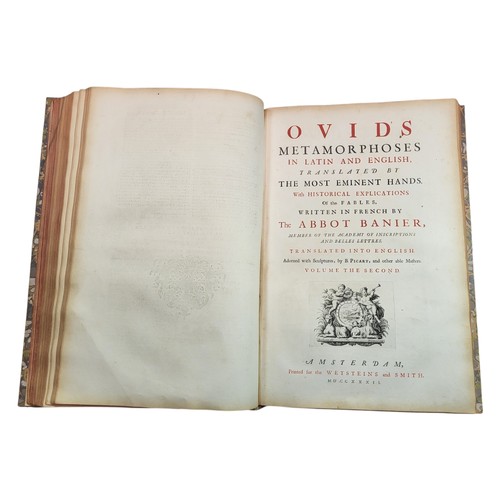 49 - Ovid.
Ovid's Metamorphoses, in Latin and English. 
Amsterdam: for Wetsteins and Smith, 1732.
[13], 2... 