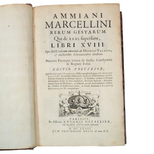 51 - Marcellinus (Ammianus). Ammiani Marcellini Rerum gestarum qui de XXXI. supersunt, libri XVIII. Ope M... 