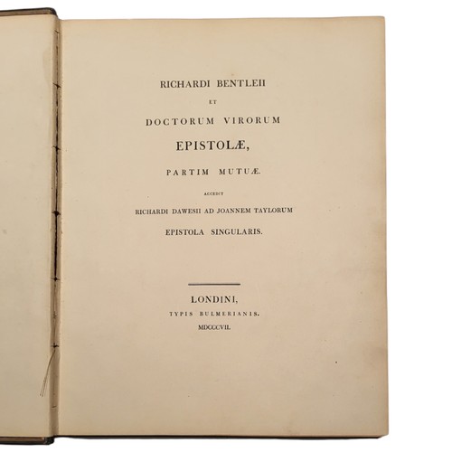 53 - Bentley, Richard
Richardi Bentleii Et Doctorum Virorum Epistolæ, Partim Mutuæ. Accedit Richardi Dawe... 