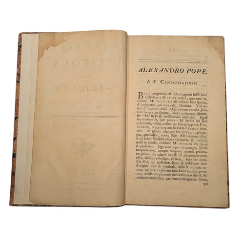 54 - King, William
Miltonis Epistola ad Pollionem Edidit & Notis illustravit F.S. Cantabrigiensis & three... 