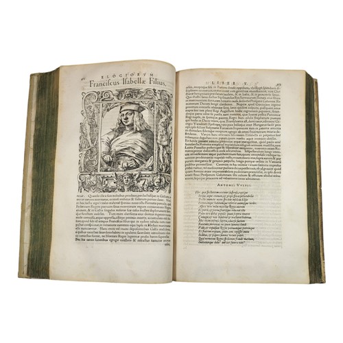 57 - Giovio, Paolo.
Elogia virorum bellica virtute illustrium. 
Basel: Pietro Perna, 1575;
Regionum et in... 