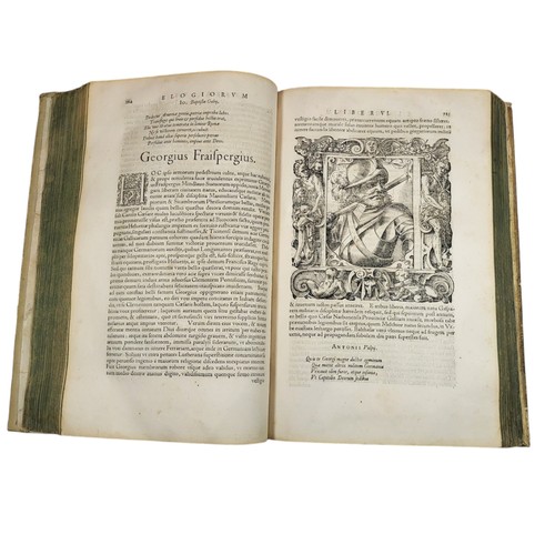 57 - Giovio, Paolo.
Elogia virorum bellica virtute illustrium. 
Basel: Pietro Perna, 1575;
Regionum et in... 