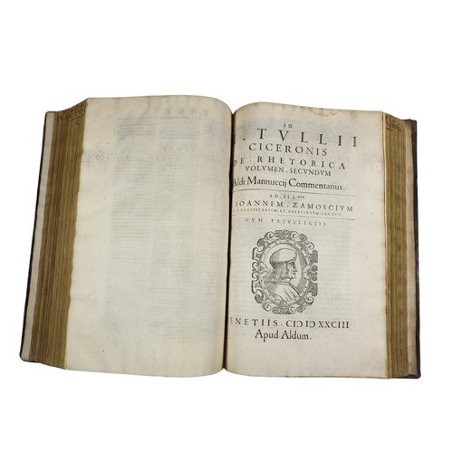 87 - Cicero
De rhetorica volumen primum (-secundum). 
Venice: Aldus, 1583; Epistolae familiares; epistola... 