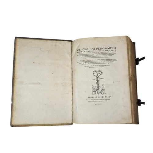 92 - Galenus. 
Opera [Latin]. 
Basel: Froben, 1549. 
Second, very rare Froben edition (third overall edit... 