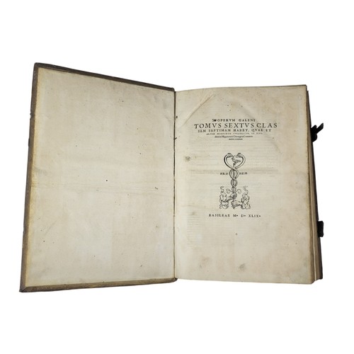 92 - Galenus. 
Opera [Latin]. 
Basel: Froben, 1549. 
Second, very rare Froben edition (third overall edit... 