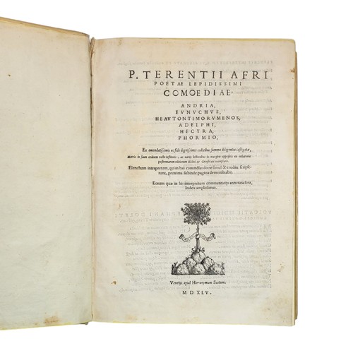 101 - Terenzio, Publio Afro
P. Terentii Afri poetae lepidissimi Comoediae, Venice 1545.
[14], 154, 117, [4... 