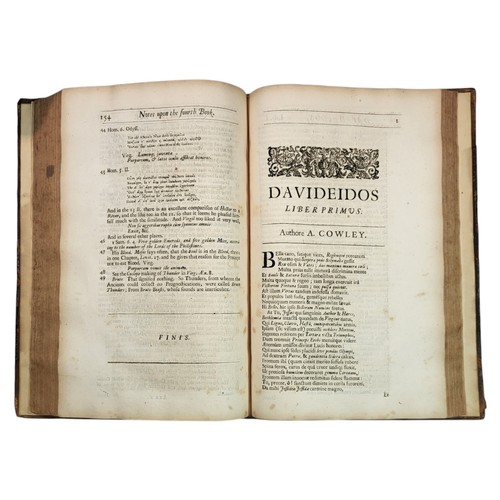 103 - Cowley, Abraham
The Works of Mr Abraham Cowley
London: J. M. for Henry Herringman 1688
pp: [xviii], ... 