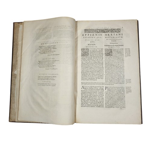 109 - Arrianus.
De expeditione Alexandri Magni. 
[Geneva]: Henri Estienne, 1575.
First critical edition, w... 