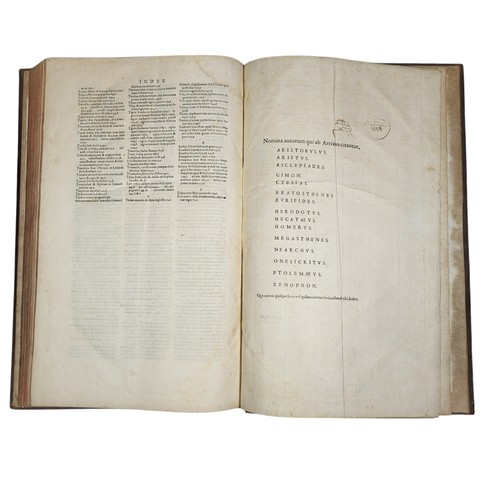 109 - Arrianus.
De expeditione Alexandri Magni. 
[Geneva]: Henri Estienne, 1575.
First critical edition, w... 