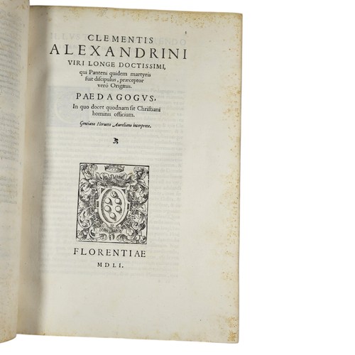 117 - Clementis Alexandrini
Omnia quae quidem extant opera, nunc primum extant opera, nunc primum è tenebr... 