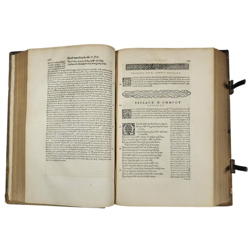 121 - Eustathius
Parekbolai eis tou Omerou Oduseian [Iliada]. 
Basel: Froben, 1559- 1560. 
847pp, [65], [1... 