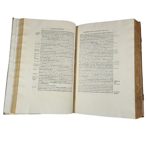 130 - Guillaume Budé
Commentarii linguae Graecae. 
Paris: Jodocus Badius Ascensius, 1529
First edition, an... 