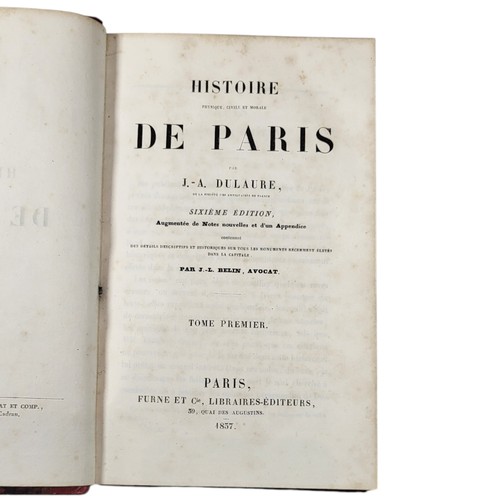 135 - Dulaure. 
Histoire De Paris. WITH Atlas. 
Paris: Furne, 1837
Eight volume set, plus the atlas (5 map... 