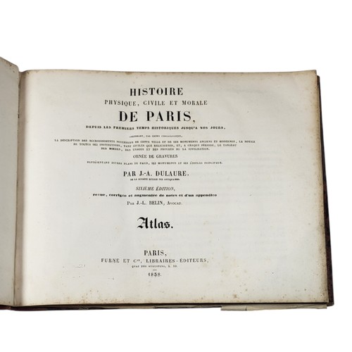 135 - Dulaure. 
Histoire De Paris. WITH Atlas. 
Paris: Furne, 1837
Eight volume set, plus the atlas (5 map... 