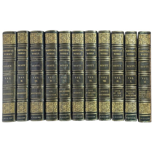 142 - Walter Scott 
Poetical Works 
Edinburgh: Archibald Constable 1822-1830
Fifty three volume set of Sco... 