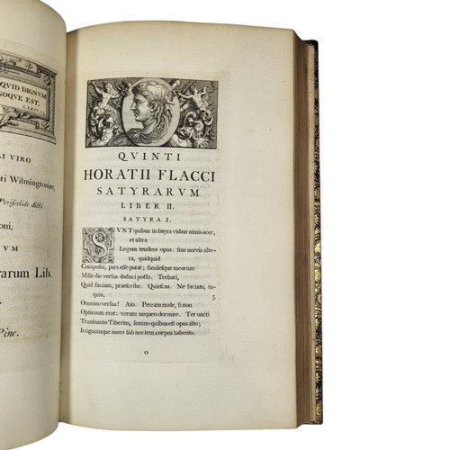 147 - Horace
Quinti Horatii Flacci Opera
London: Johannes Pine 1733
[15], 264; [20], 191, [15]. Two volume... 