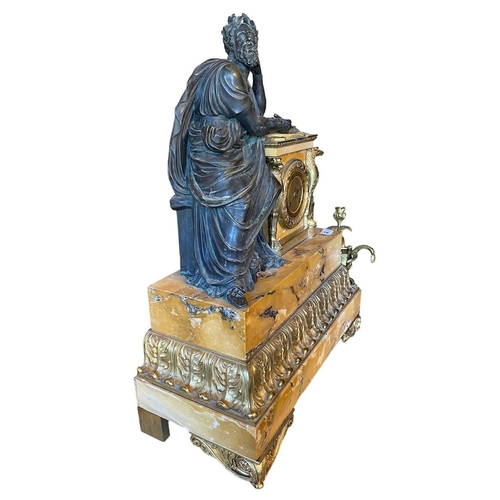 422 - HONORÉ PONS, A LARGE AND IMPRESSIVE EARLY 19TH CENTURY FRENCH REGENCY BRONZE GILT ORMOLU AND MARBLE ... 