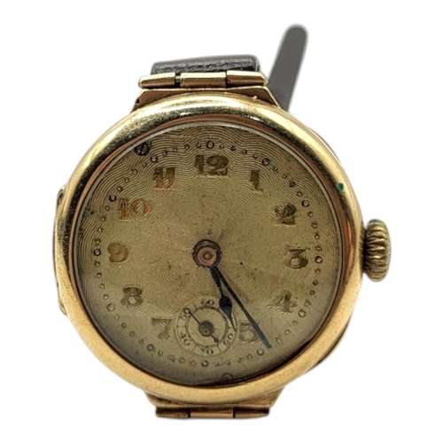 110 - FREDERICK WRIGHT, AN EARLY 20TH CENTURY 9CT GOLD CASED GENTLEMAN’S WRISTWATCH, HALLMARKED GLASGOW, 1... 