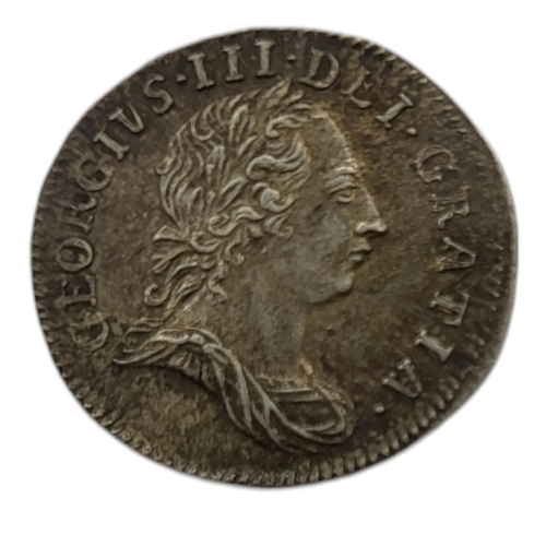 265 - AN 18TH CENTURY BRITISH GEORGE III SILVER 3 PENCE COIN, DATED 1762
Young laureate and draped bust of... 