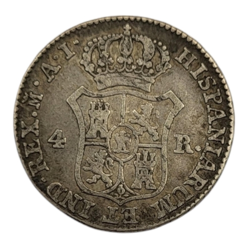 267 - AN EARLY 19TH CENTURY SPANISH JOSE I BONAPARTE SILVER FOUR REALES COIN, DATED 1810
Bust of King Jose... 