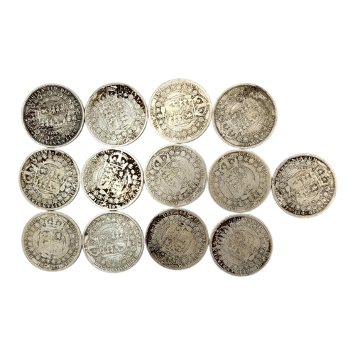 271 - THIRTEEN 19TH CENTURY VICTORIAN SILVER HALF CROWNS, RANGING FROM 1887 - 1889
2nd portrait, crowned a... 