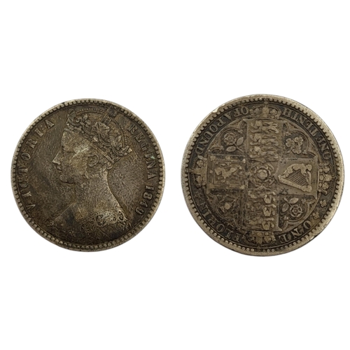 282 - A 19TH CENTURY VICTORIAN SILVER 1 SHILLING COIN, DATED 1849
‘Godless’ Type, 1st portrait, crowned bu... 