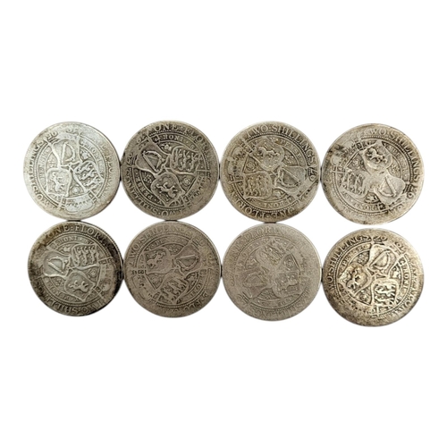 286 - EIGHT 19TH CENTURY VICTORIAN SILVER ONE FLORINS, RANGING FROM 1893 - 1897
3rd portrait, old head, cr... 