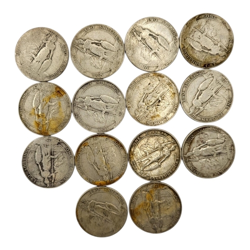 288 - FOURTEEN EARLY 20TH CENTURY EDWARDIAN SILVER ONE FLORINS, RANGING FROM 1902 - 1910
Uncrowned head fa... 