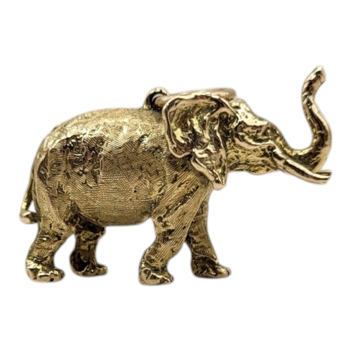 38 - GEORG JENSEN, A LARGE 9CT GOLD ELEPHANT CHARM, HALLMARKED LONDON, 1965
Having chased textured finish... 