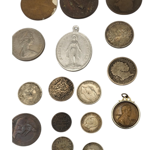 313 - FOUR GEORGE III & GEORGE IV SILVER COINS, TOGETHER WITH A COLLECTION OF VICTORIAN AND LATER COINS
Co... 