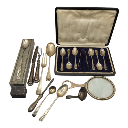 47 - A COLLECTION OF EARLY 19TH CENTURY GEORGIAN, VICTORIAN AND LATER SILVER ITEMS Comprising William IV ... 