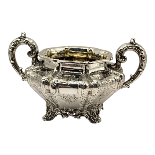 5 - EDWARD, EDWARD JUNIOR, JOHN & WILLIAM BARNARD, A 19TH CENTURY EARLY VICTORIAN SILVER THREE PIECE TEA... 