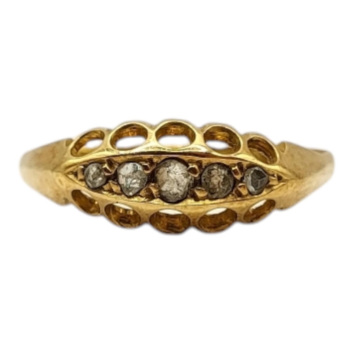 58 - W.H. TANDY & SONS, A LATE VICTORIAN 18CT YELLOW GOLD AND DIAMOND, HALLMARKED CHESTER, 1900
Having fi... 