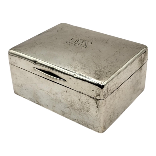 63 - GIBSON & CO. LTD, A GEORGE V SILVER CIGARETTE BOX, HALLMARKED LONDON, 1920. TOGETHER WITH ANOTHER SI... 