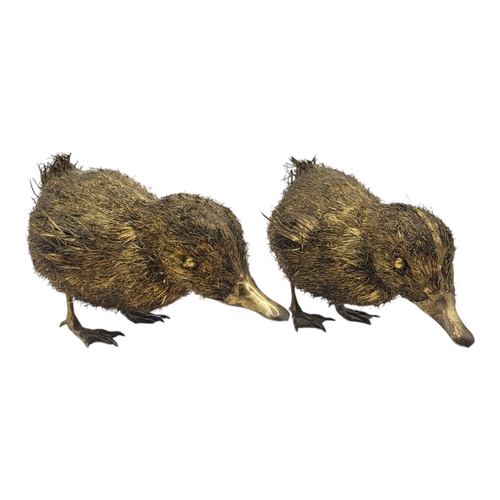 99 - MARIO BUCCELLATI, ITALY, TWO 20TH CENTURY ITALIAN SILVER GILT DUCKLINGS
Having silver gilt wire bodi... 