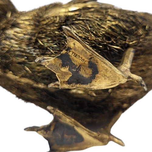 99 - MARIO BUCCELLATI, ITALY, TWO 20TH CENTURY ITALIAN SILVER GILT DUCKLINGS
Having silver gilt wire bodi... 