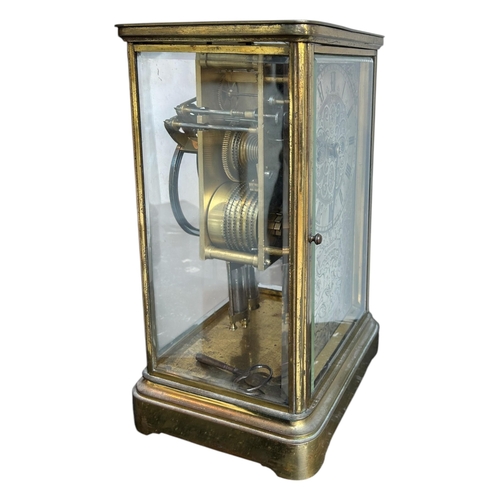 421 - JOHN JOHNSON, PRESTON, A LARGE SCARCE 19TH CENTURY FOUR GLASS TWIN FUSÈE CLOCK
Having a silvered dia... 