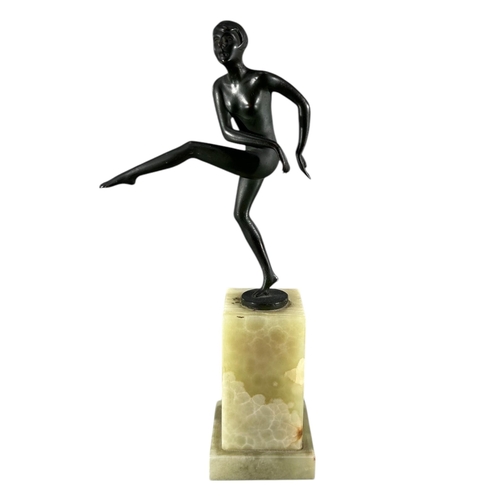 425 - OTTO HAFENRICHTER, AUSTRIA, 20TH CENTURY ART DECO BRONZE FIGURE, DEPICTING A DANCING GIRL
Mounted on... 