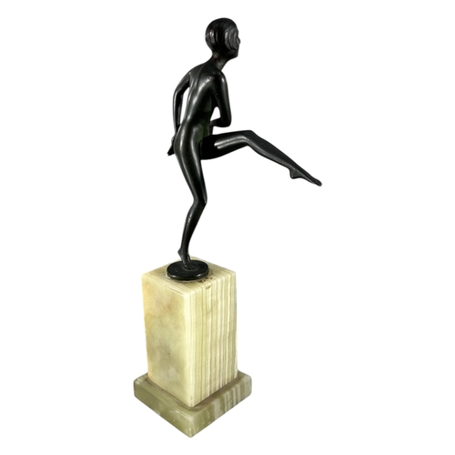 425 - OTTO HAFENRICHTER, AUSTRIA, 20TH CENTURY ART DECO BRONZE FIGURE, DEPICTING A DANCING GIRL
Mounted on... 