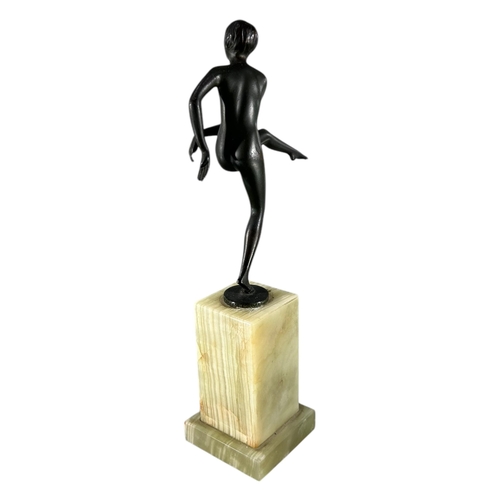 425 - OTTO HAFENRICHTER, AUSTRIA, 20TH CENTURY ART DECO BRONZE FIGURE, DEPICTING A DANCING GIRL
Mounted on... 