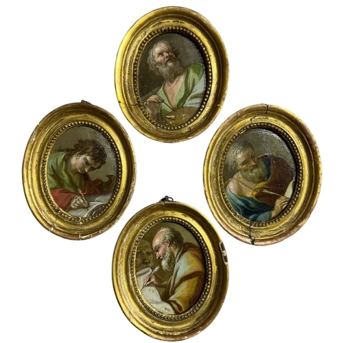 565 - STUDIO GUIDO RENI, BOLOGNA, 1575 - 1642, A SET OF FOUR 17TH CENTURY OVAL OIL ON COPPER
The Four Evan... 