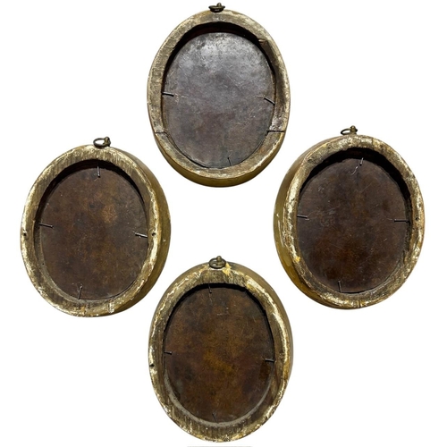 565 - STUDIO GUIDO RENI, BOLOGNA, 1575 - 1642, A SET OF FOUR 17TH CENTURY OVAL OIL ON COPPER
The Four Evan... 